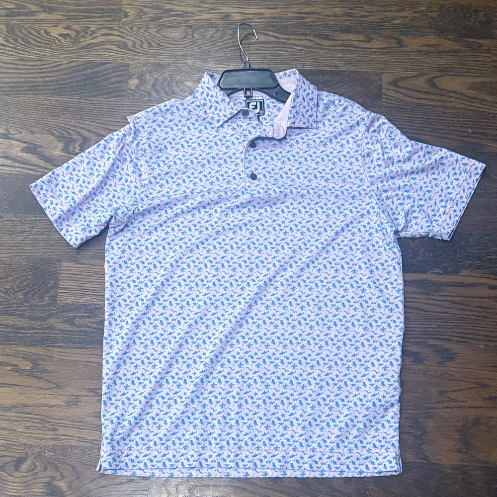 Footjoy Pink Polo Athletic Fit Medium